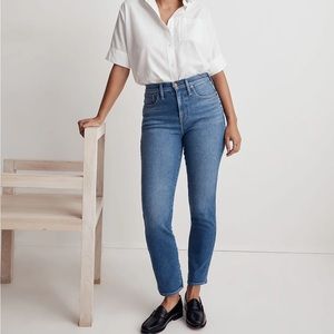 Madewell Curvy Stovepipe Jeans Leaside Wash TALL 32 EUC